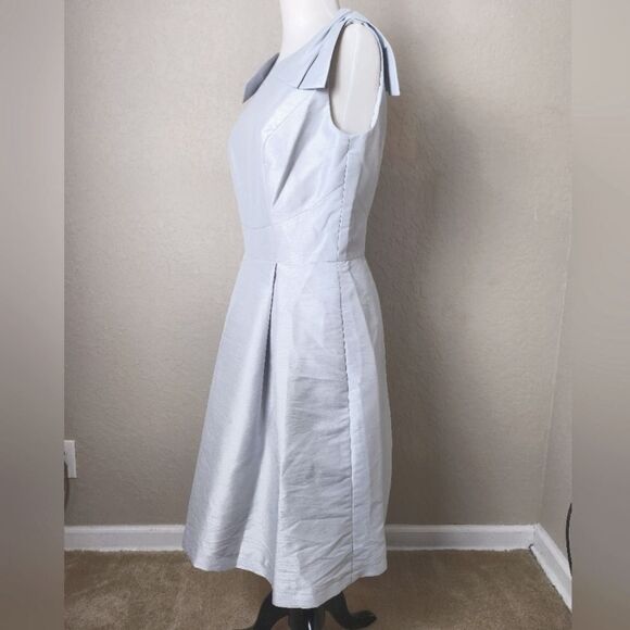 Alfred Sung Dupioni Cocktail Mini Dress Dove Gray Size 8 - Picture 6 of 10